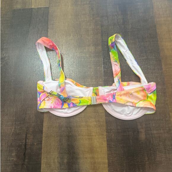 Apres June Celine Ruched Underwire Watercolor Bikini Top Size Large - Picture 5 of 9